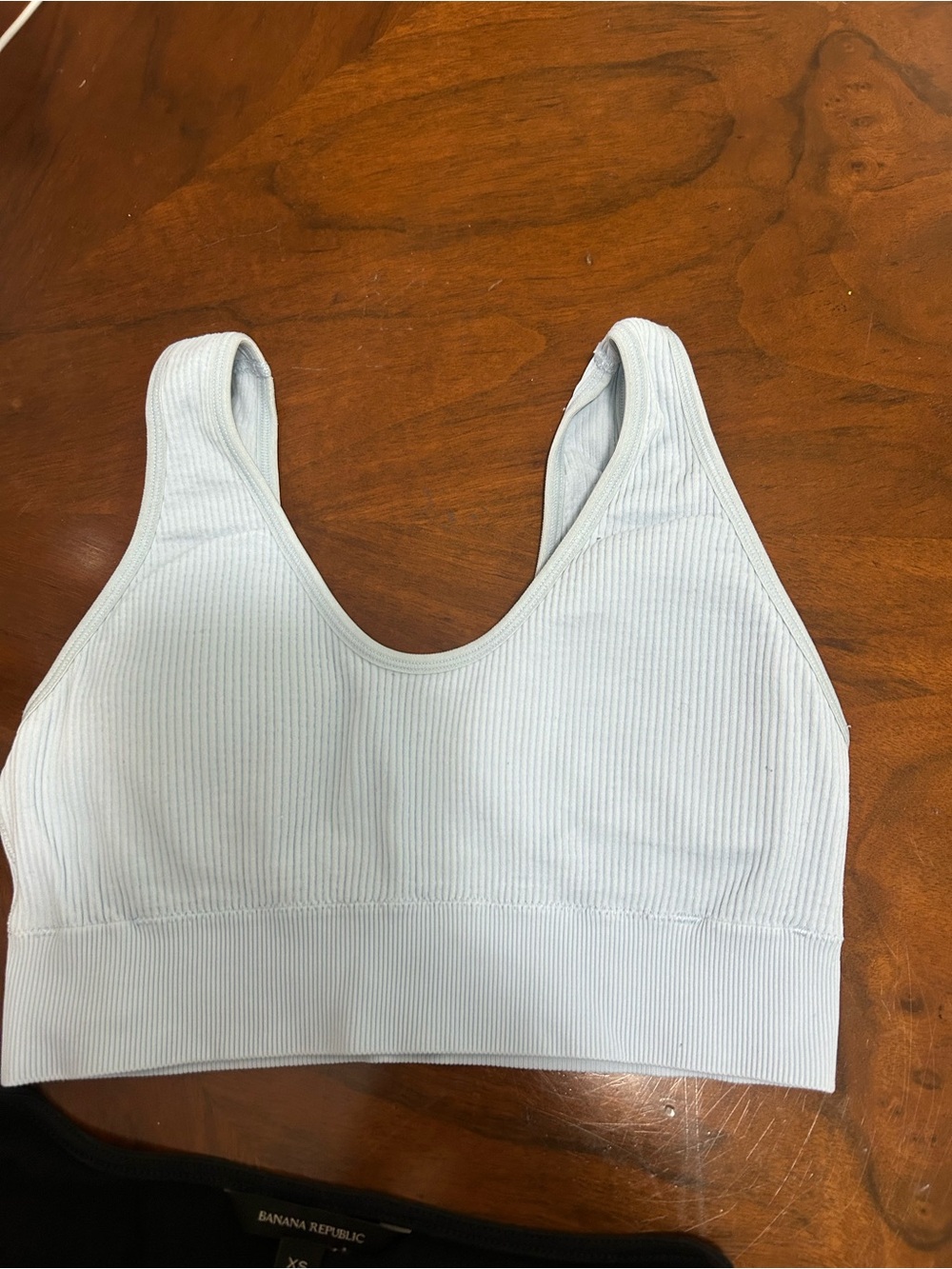 aerie Light Blue Ribbed Seamless Sports Bra